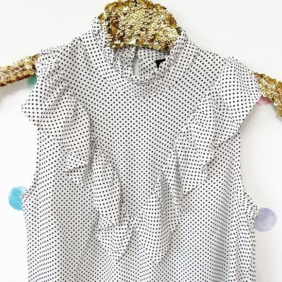 Black and white polka dot tank top - Picture 2 of 4